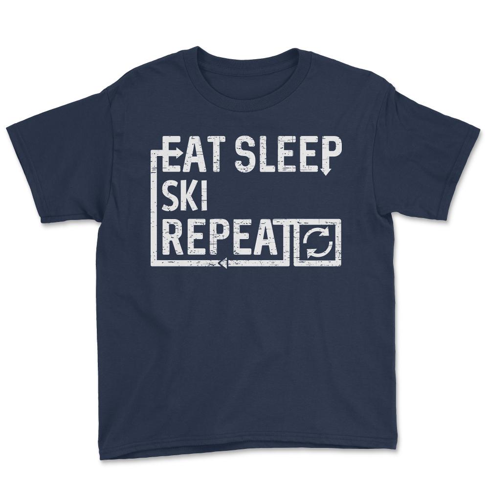 Eat Sleep Ski - Youth Tee - Navy