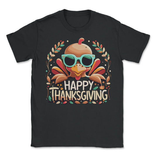 Happy Thanksgiving Turkey - Unisex T-Shirt - Black