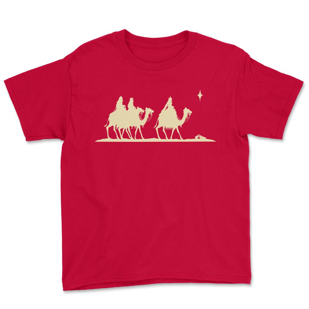Three Kings Nativity Scene - Youth Tee - Red