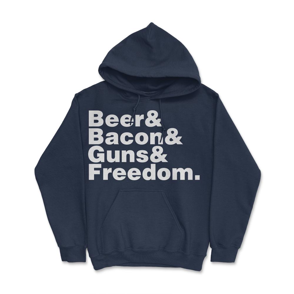 Beer Bacon Guns And Freedom - Hoodie - Navy