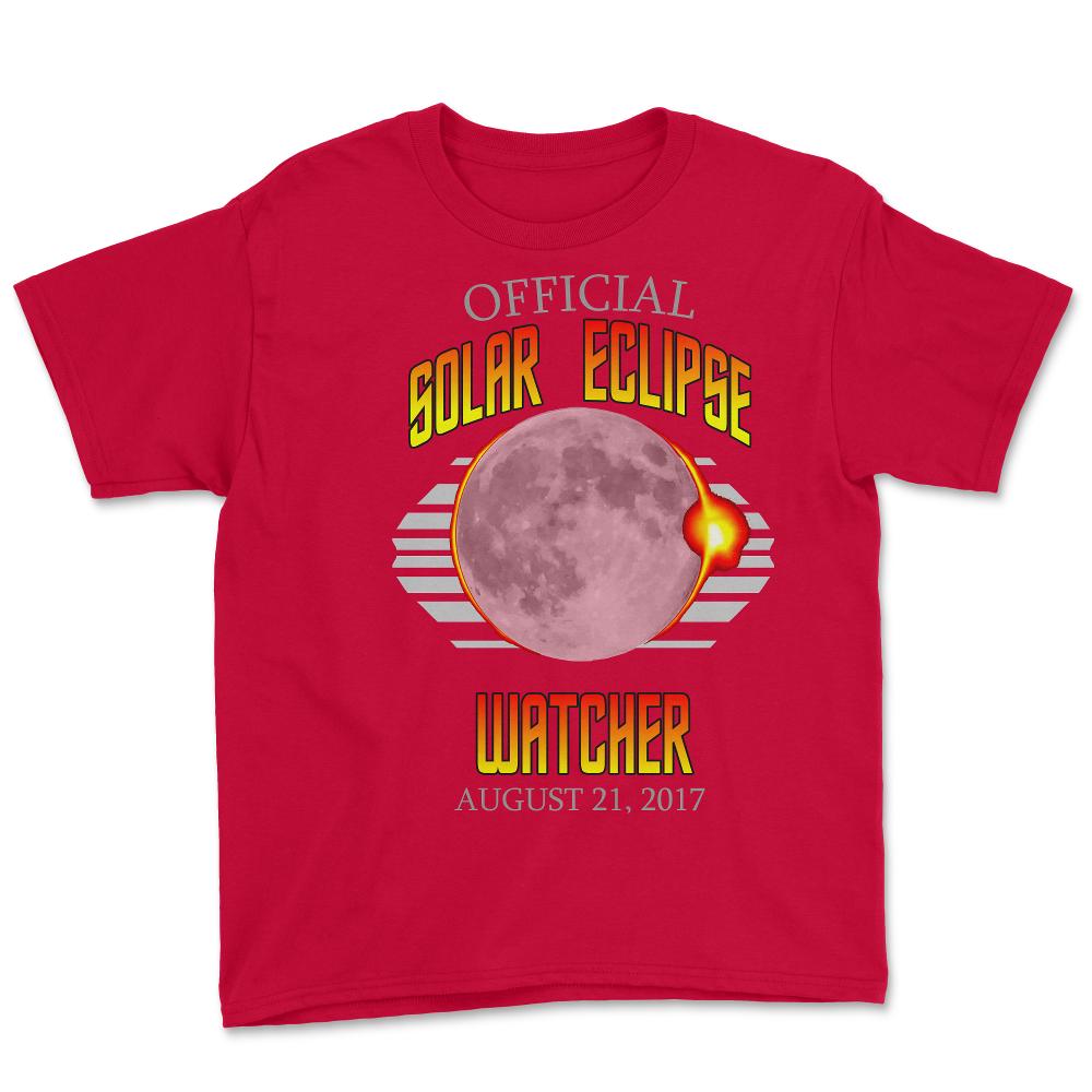 Official Solar Eclipse Watcher - Youth Tee - Red