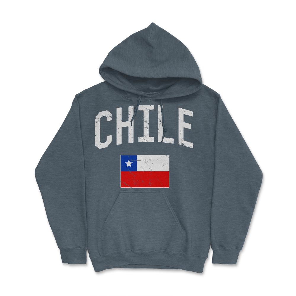 Chile Flag - Hoodie - Dark Grey Heather