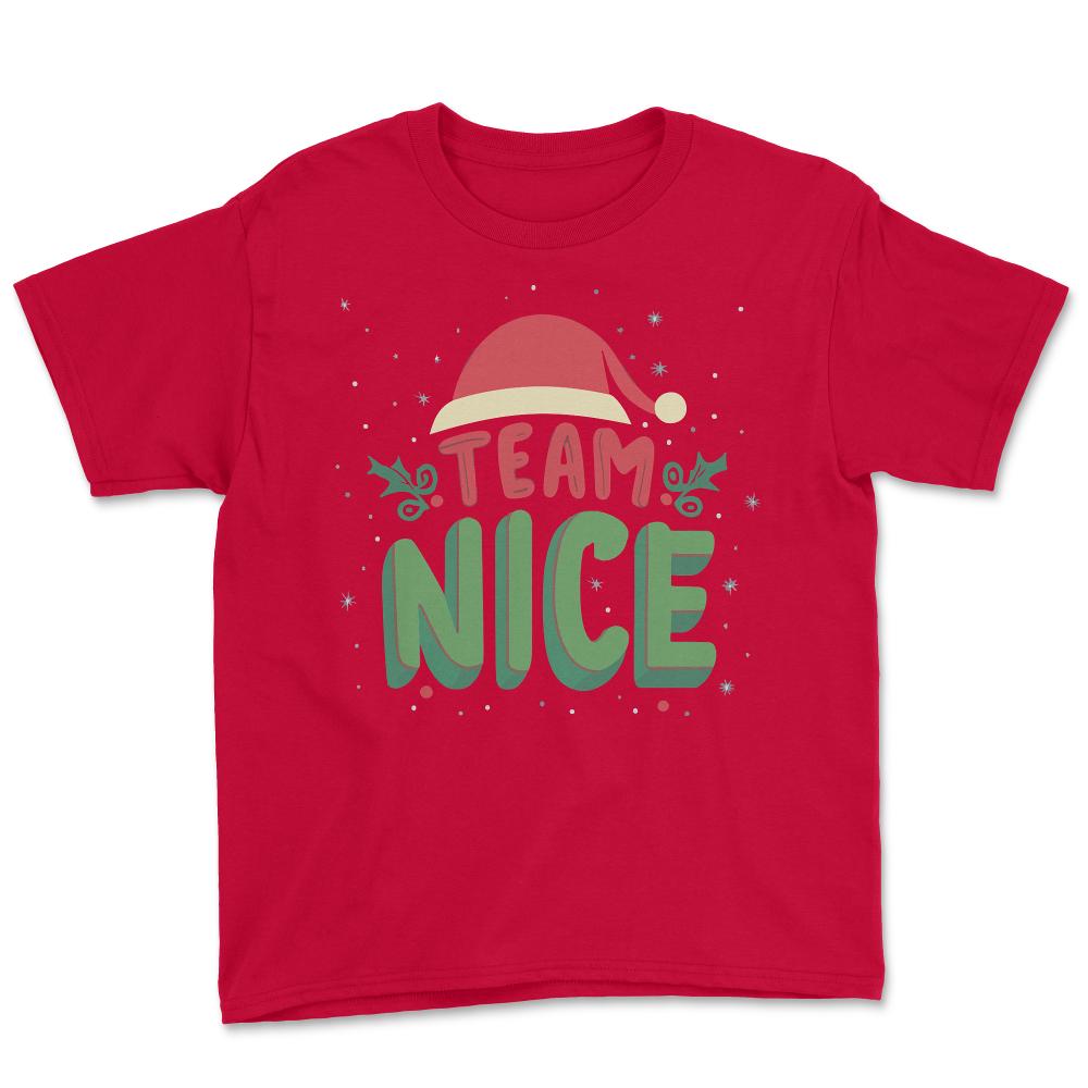 Team Nice Funny Christmas - Youth Tee - Red
