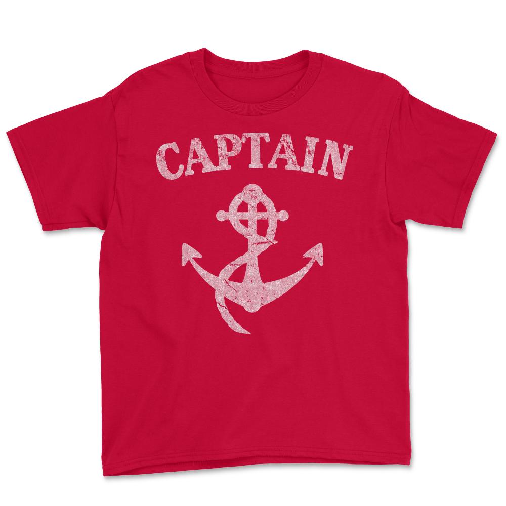 Retro Captain Of The Ship - Youth Tee - Red