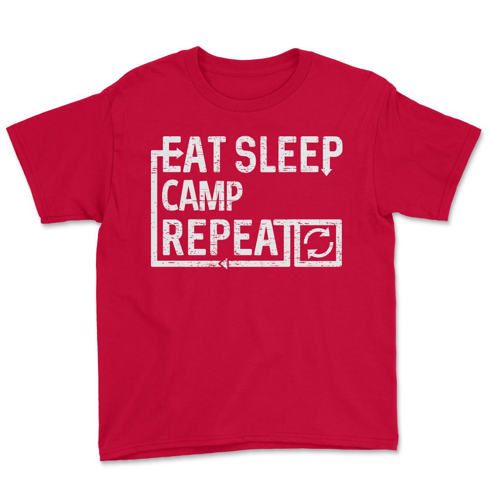 Eat Sleep Camp - Youth Tee - Red