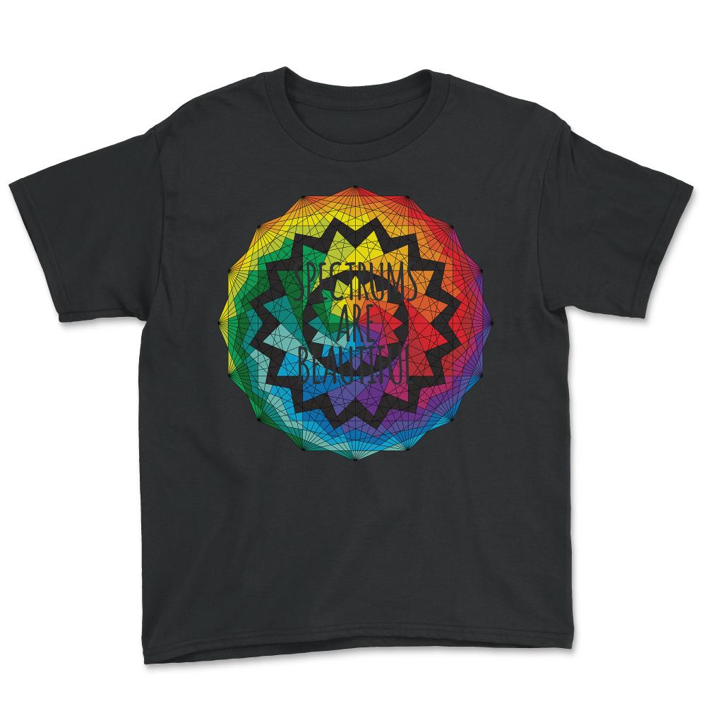 Spectrums Are Beautiful Autism Awareness - Youth Tee - Black