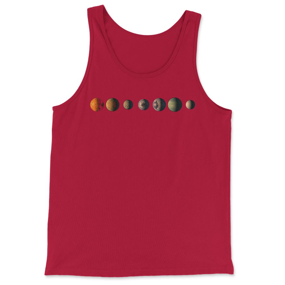 Trappist-1 7 Planet Lineup - Tank Top - Red