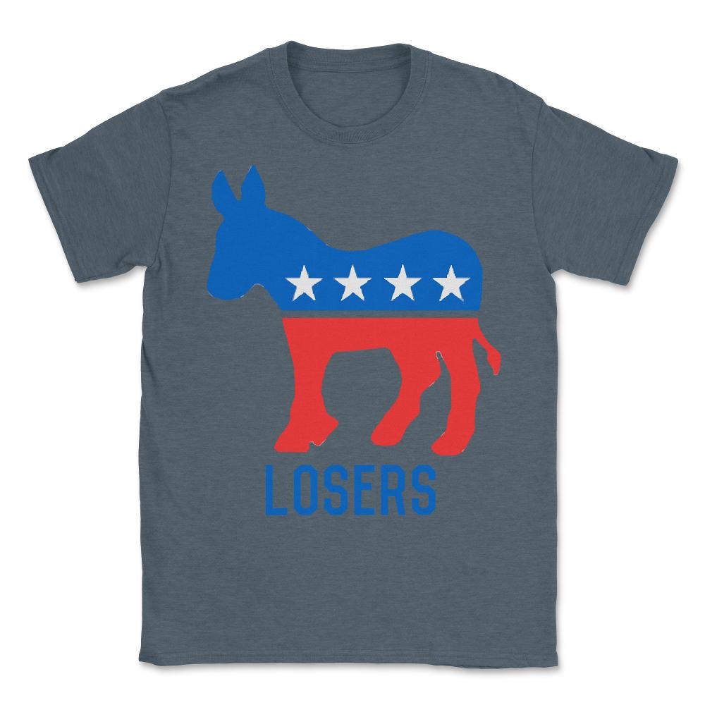 Democrat Donkey Losers - Unisex T-Shirt - Dark Grey Heather