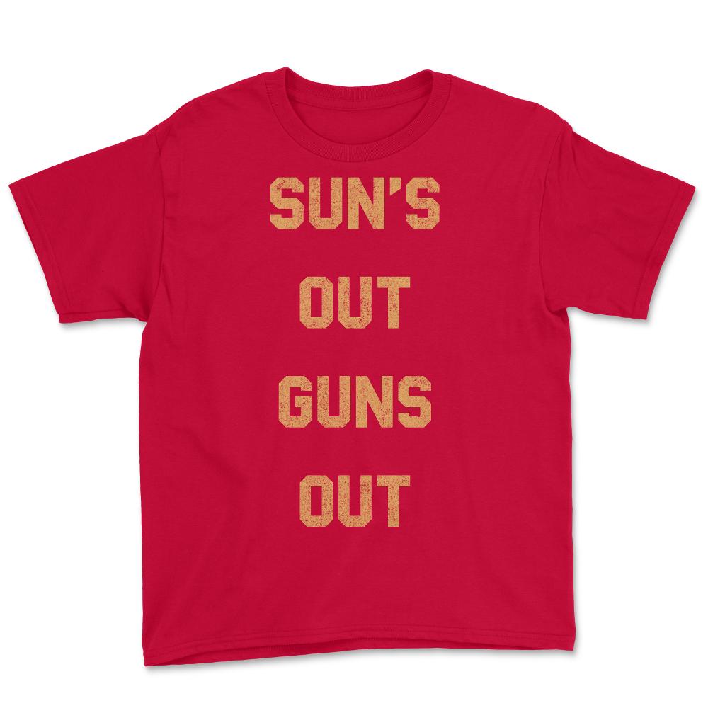 Suns Out Guns Out Retro - Youth Tee - Red