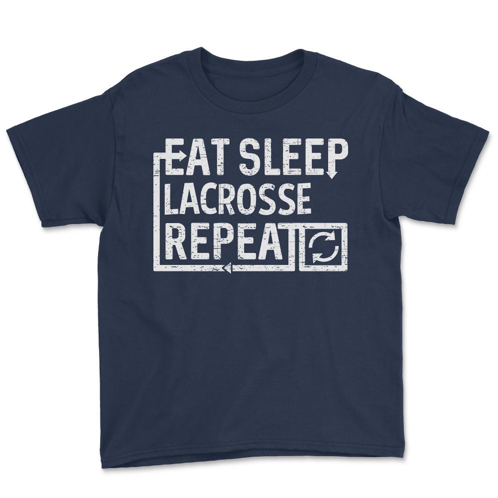 Eat Sleep Lacrosse - Youth Tee - Navy