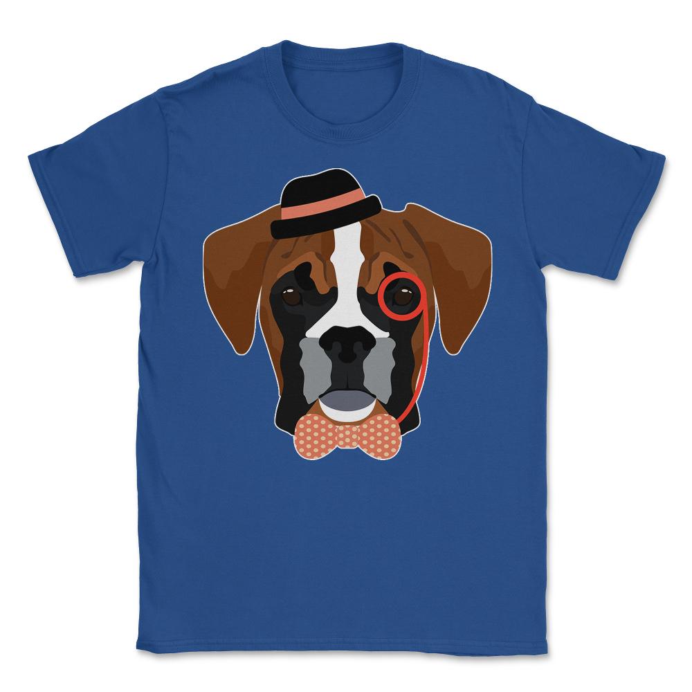 Hipster Boxer Dog - Unisex T-Shirt - Royal Blue