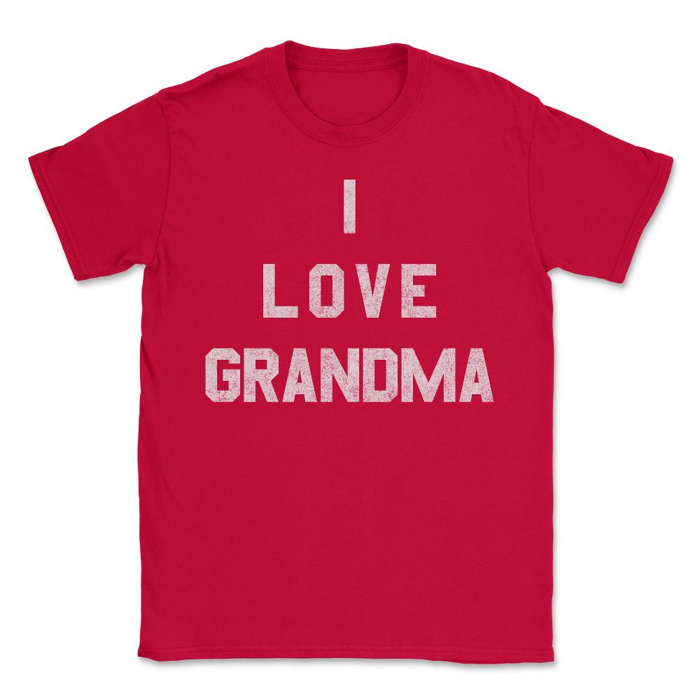 I Love Grandma White Retro - Unisex T-Shirt - Red
