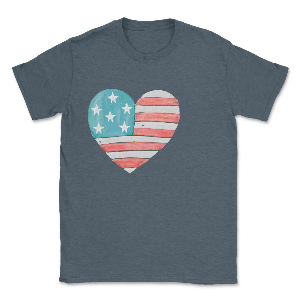 Patriotic I Love The Usa Flag - Unisex T-Shirt - Dark Grey Heather