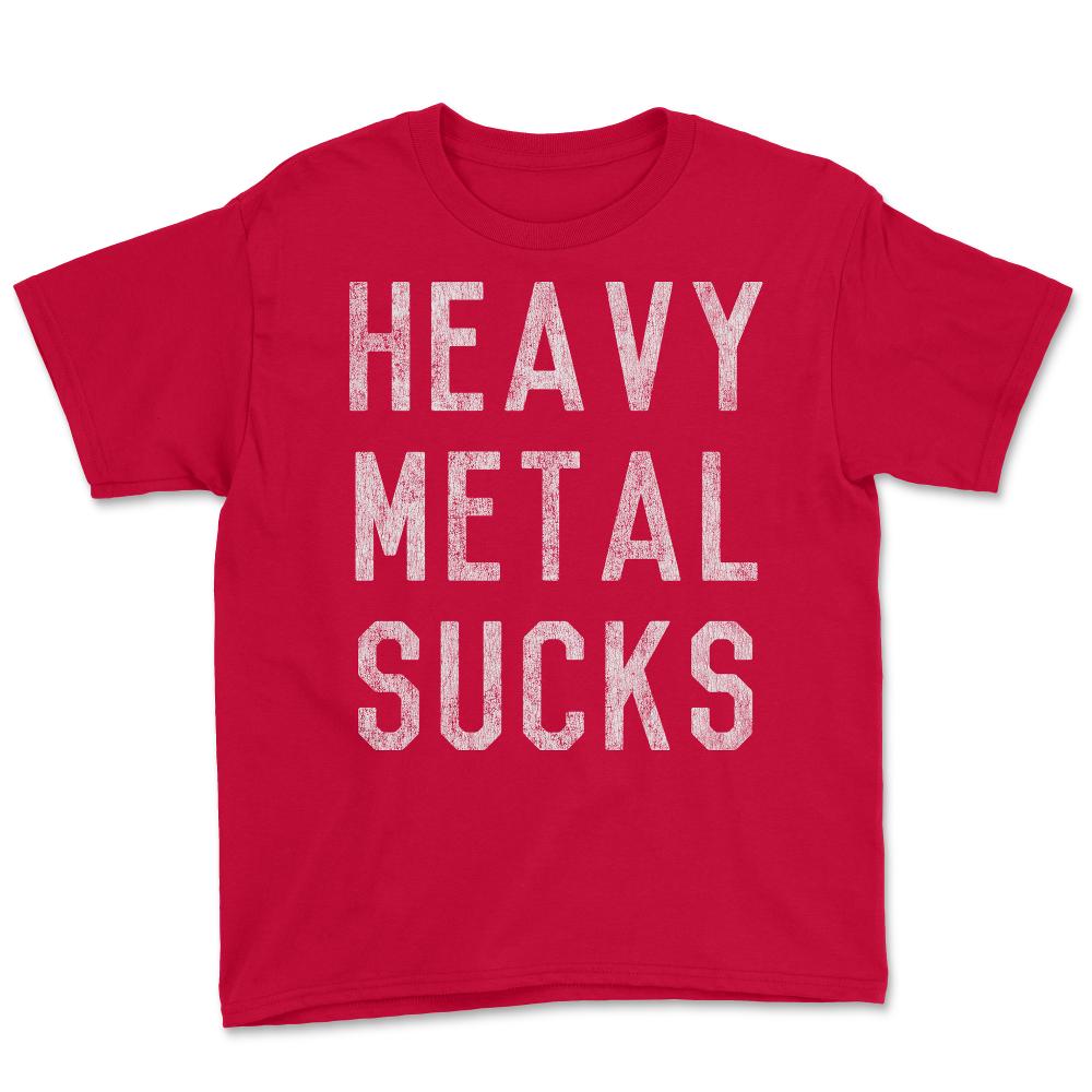 Retro Heavy Metal Sucks - Youth Tee - Red