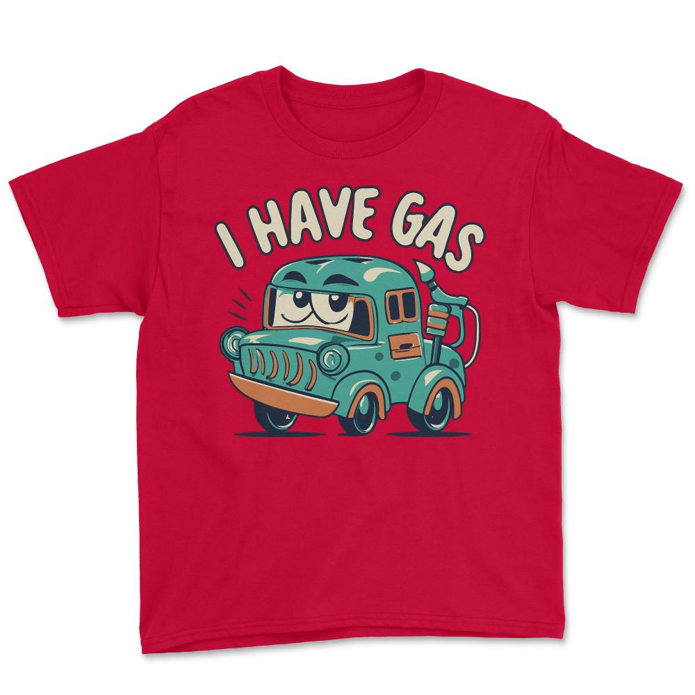 I Have Gas Funny Fart Joke - Youth Tee - Red