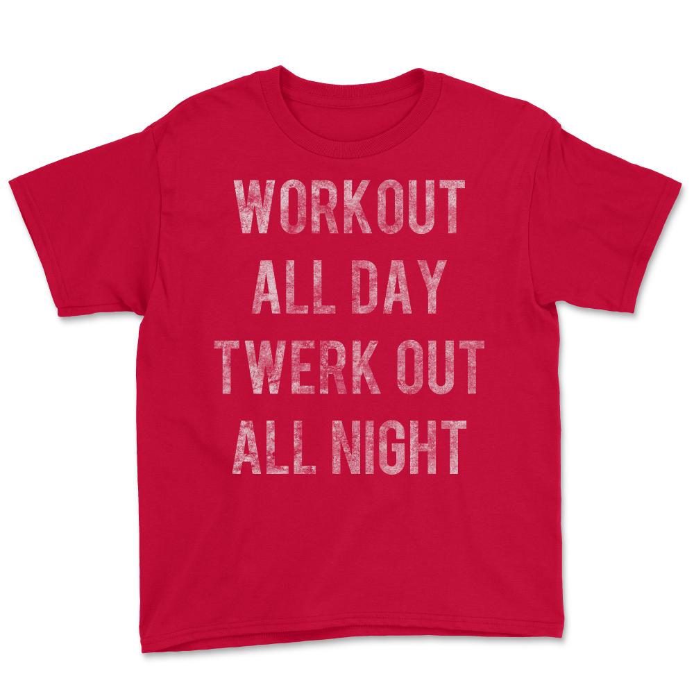 Workout All Day Retro - Youth Tee - Red
