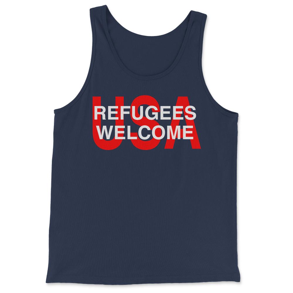 Syrian Refugees Welcome - Tank Top - Navy