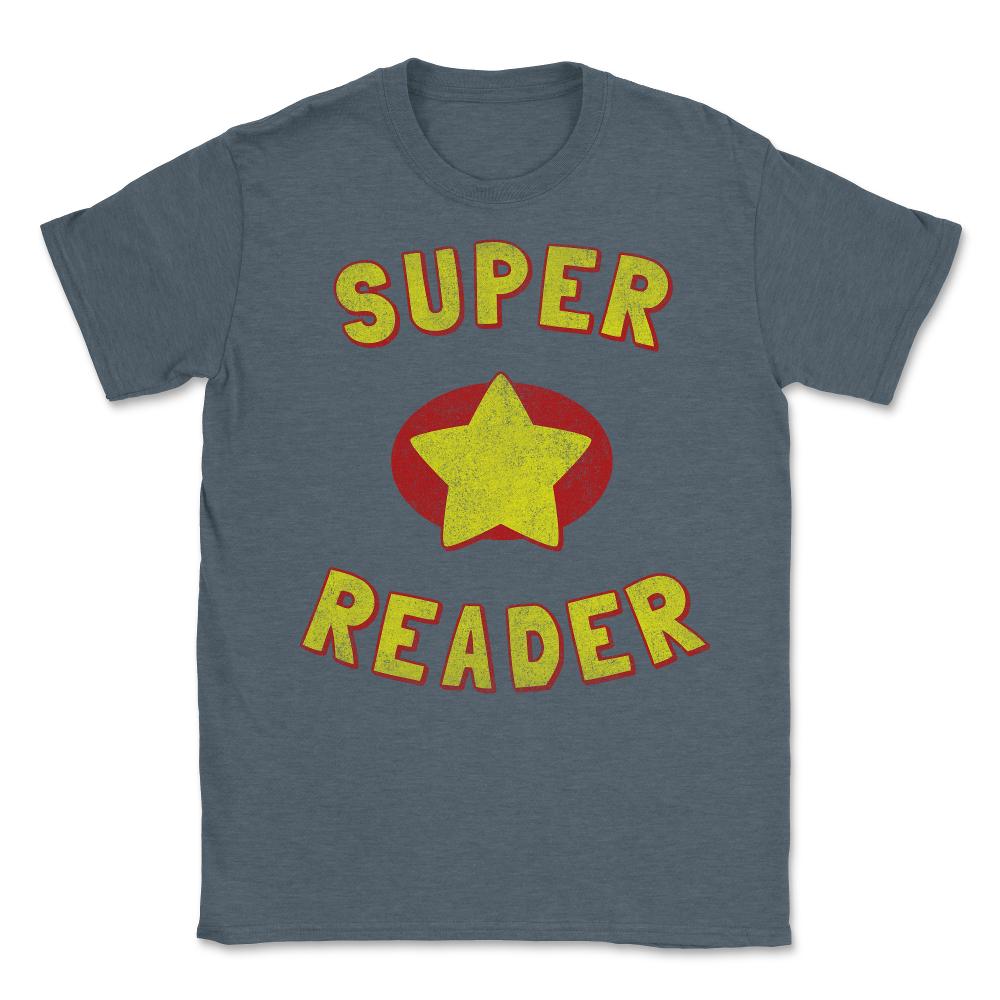 Super Reader Retro - Unisex T-Shirt - Dark Grey Heather