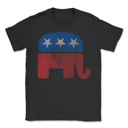 Republican Elephant Retro - Unisex T-Shirt - Black