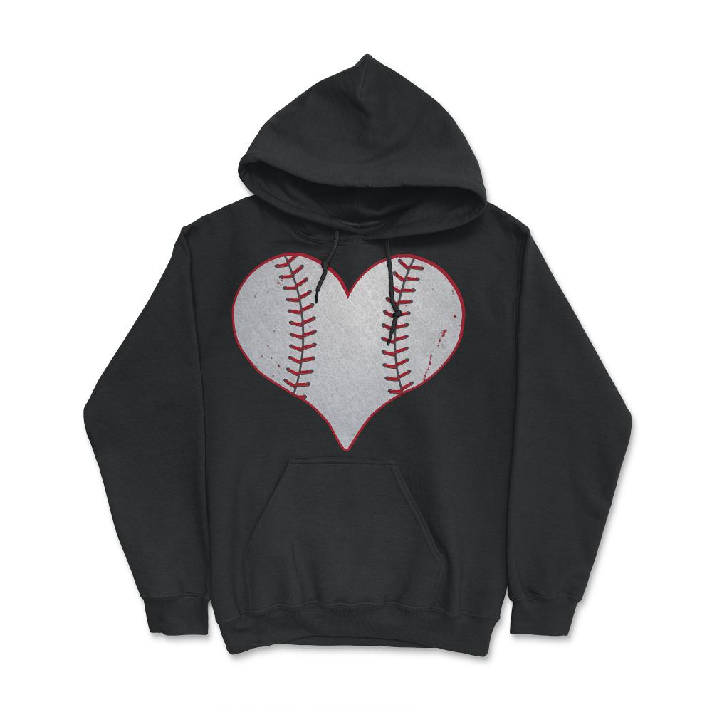 I Love Baseball Heart - Hoodie - Black