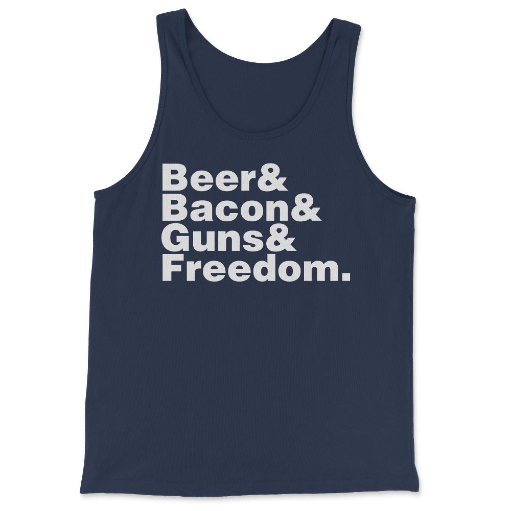 Beer Bacon Guns And Freedom - Tank Top - Navy