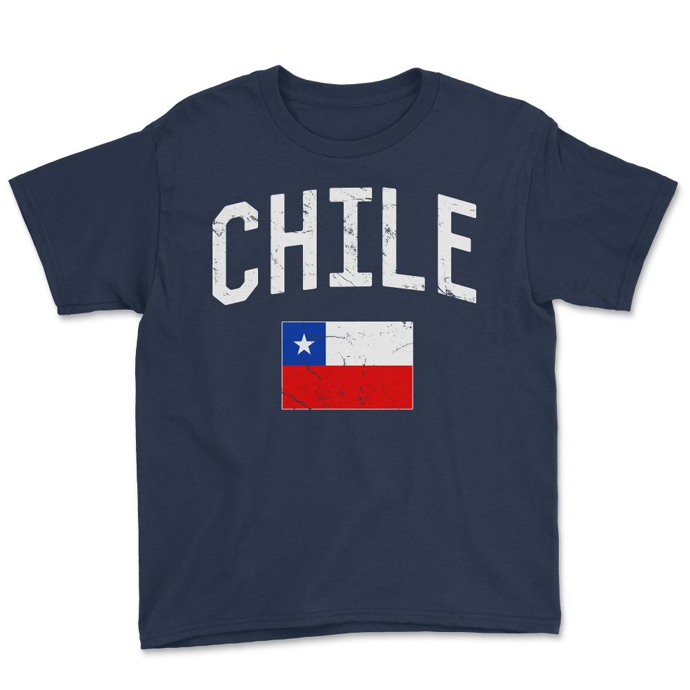 Chile Flag - Youth Tee - Navy