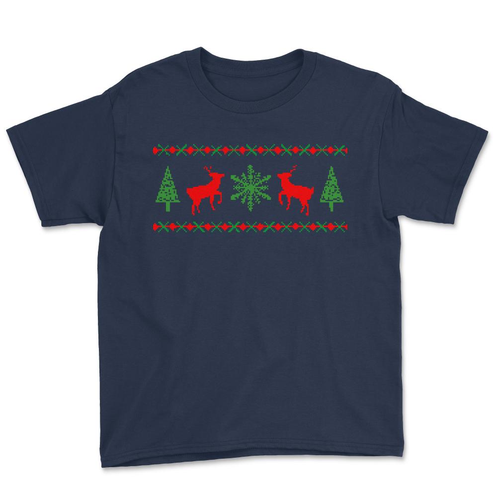 Classic Ugly Christmas Sweater - Youth Tee - Navy