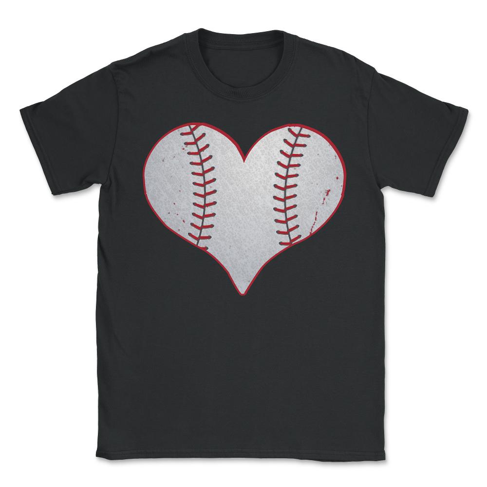 I Love Baseball Heart - Unisex T-Shirt - Black