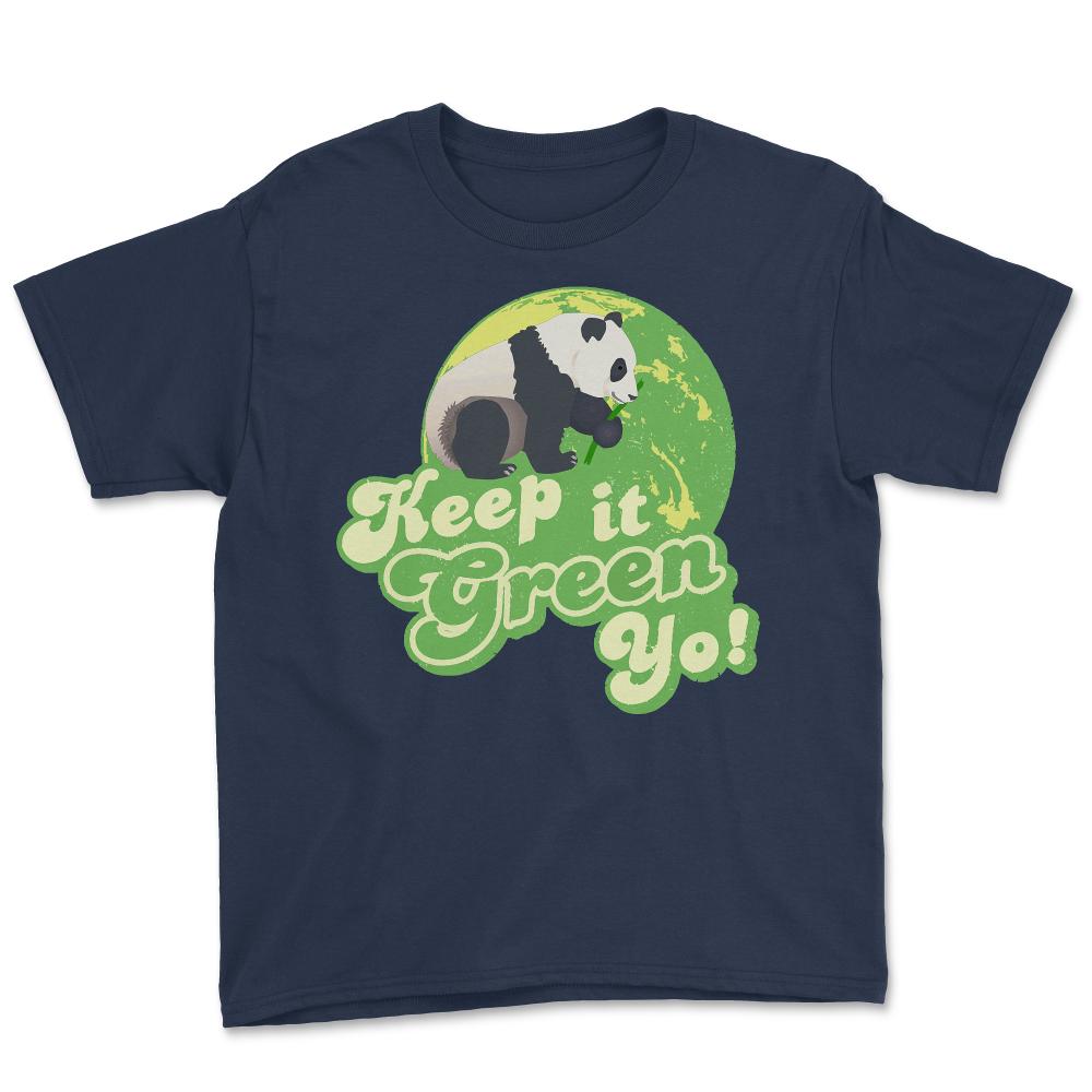 Keep It Green Panda Yo - Youth Tee - Navy