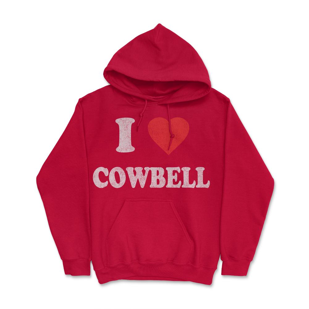 I Love Cowbell Retro - Hoodie - Red