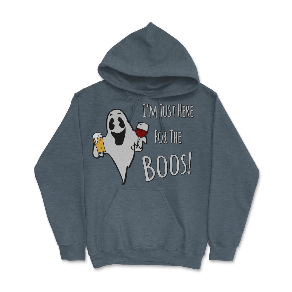I'm Just Here For the Boos Beer and Wine - Hoodie - Dark Grey Heather