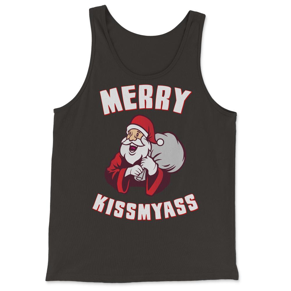 Merry Kissmyass Funny Christmas - Tank Top - Black