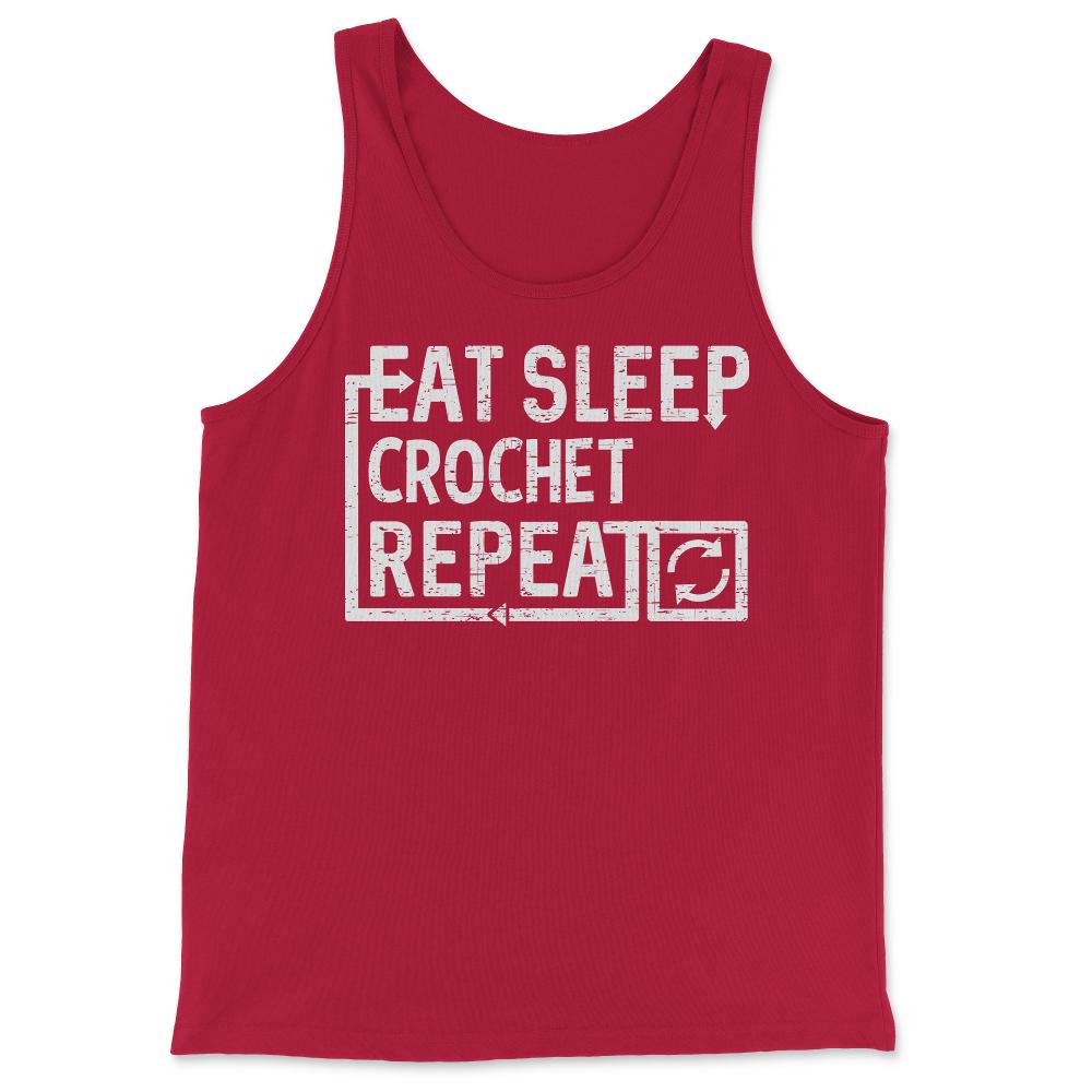 Eat Sleep Crochet - Tank Top - Red