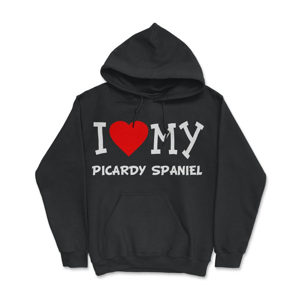 I Love My Picardy Spaniel Dog Breed - Hoodie - Black