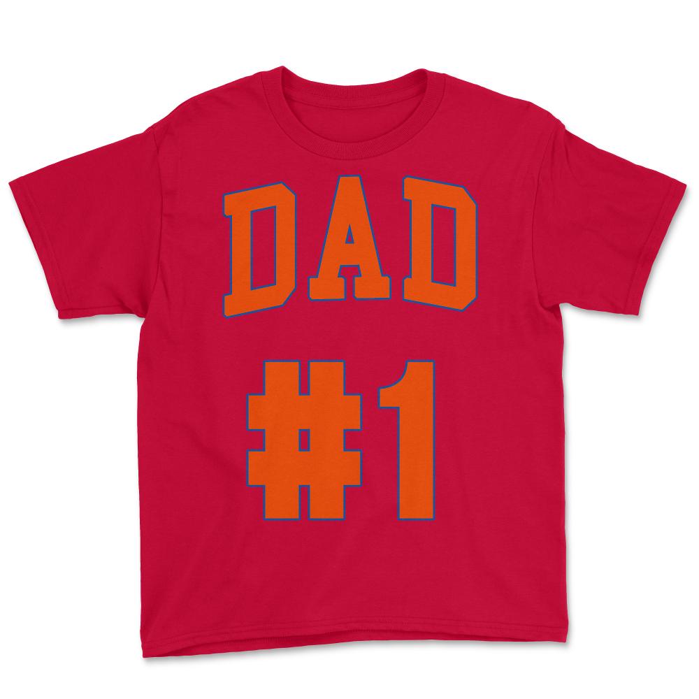 #1 dad - Youth Tee - Red