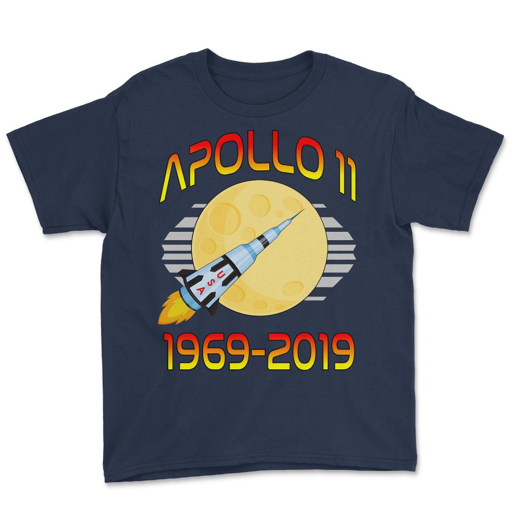 Apollo 11 50th Anniversary Retro Moon Landing - Youth Tee - Navy