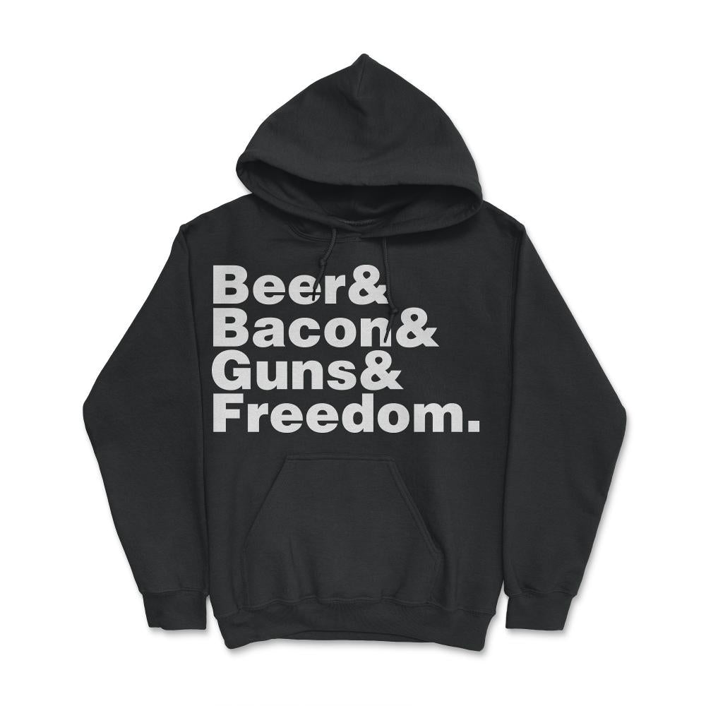 Beer Bacon Guns And Freedom - Hoodie - Black