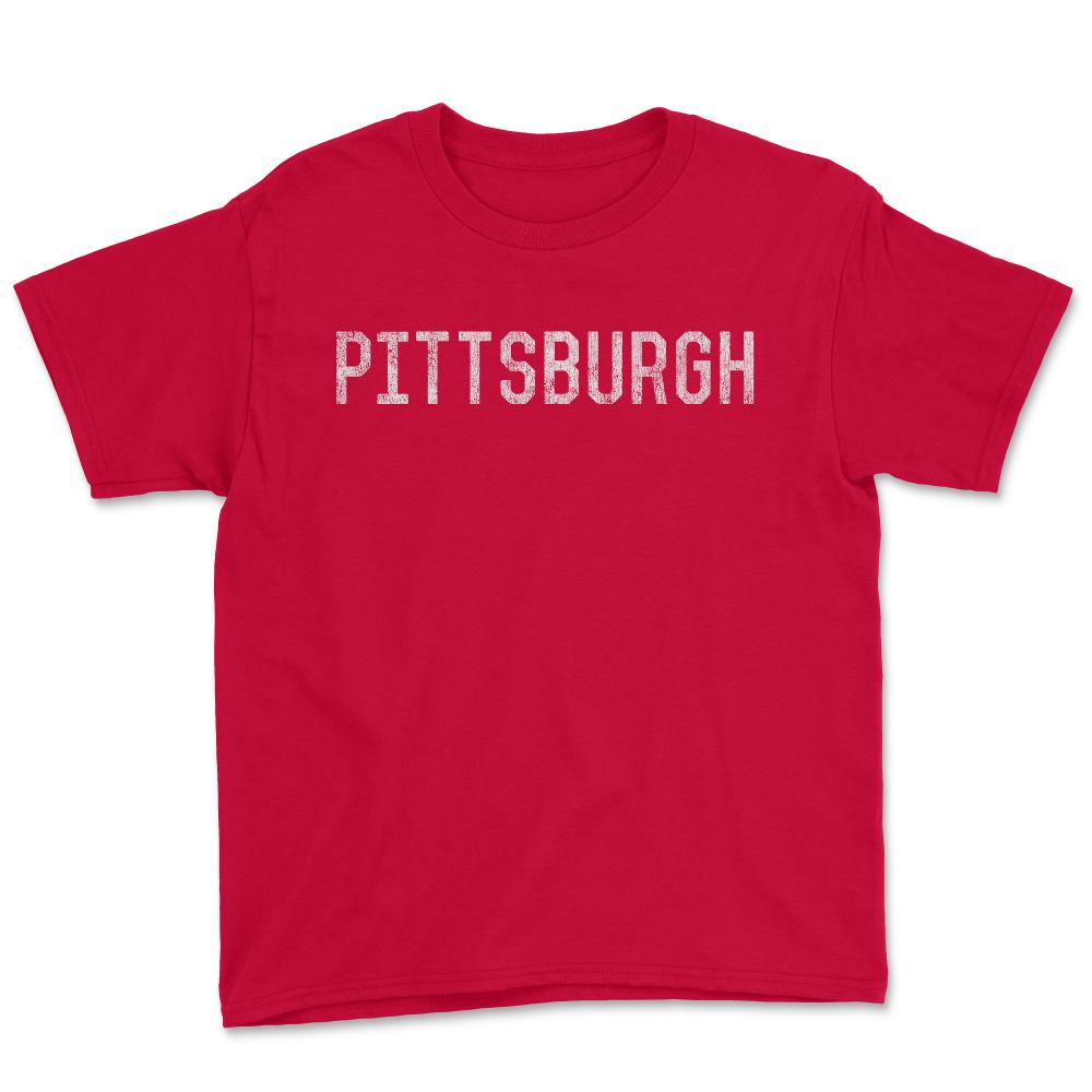 Retro Pittsburgh Pennsylvania - Youth Tee - Red