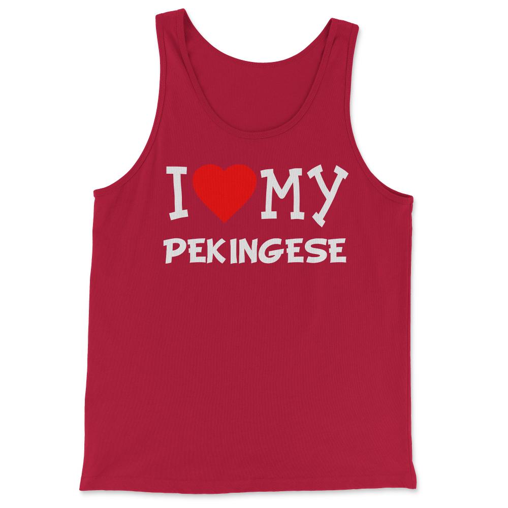 I Love My Pekingese Dog Breed - Tank Top - Red
