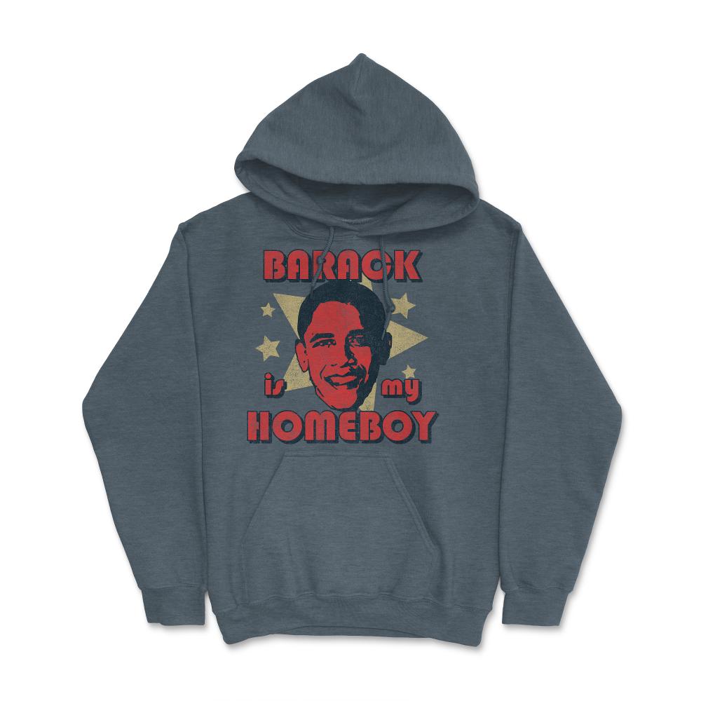 Barack Is My Homeboy Retro - Hoodie - Dark Grey Heather