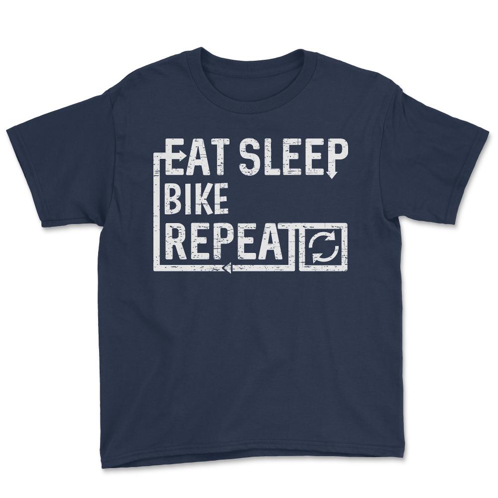 Eat Sleep Bike - Youth Tee - Navy