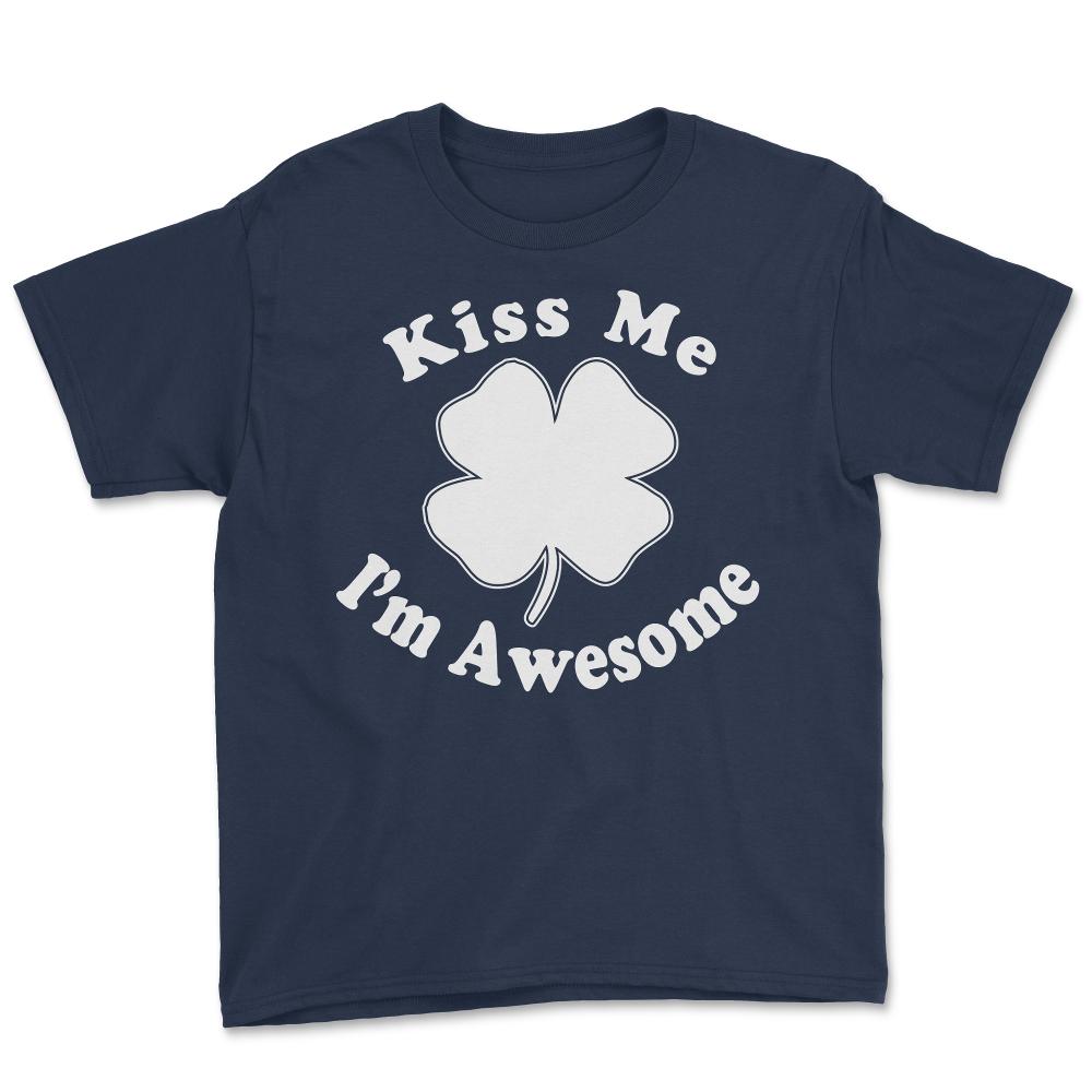 Kiss Me I'm Awesome - Youth Tee - Navy