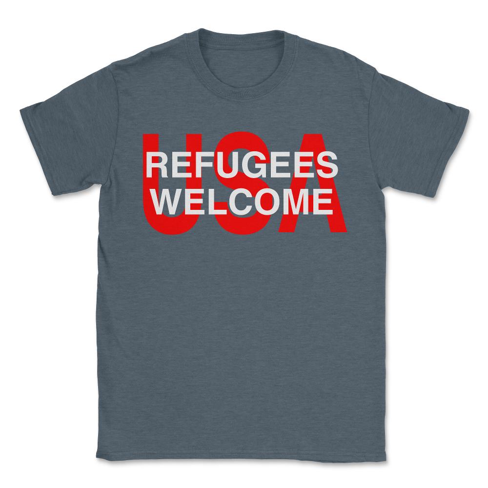 Syrian Refugees Welcome - Unisex T-Shirt - Dark Grey Heather
