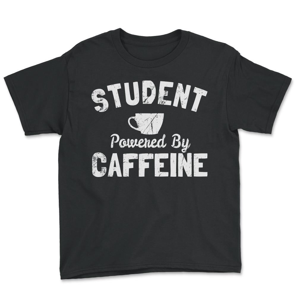 Student Powered by Caffeine - Youth Tee - Black