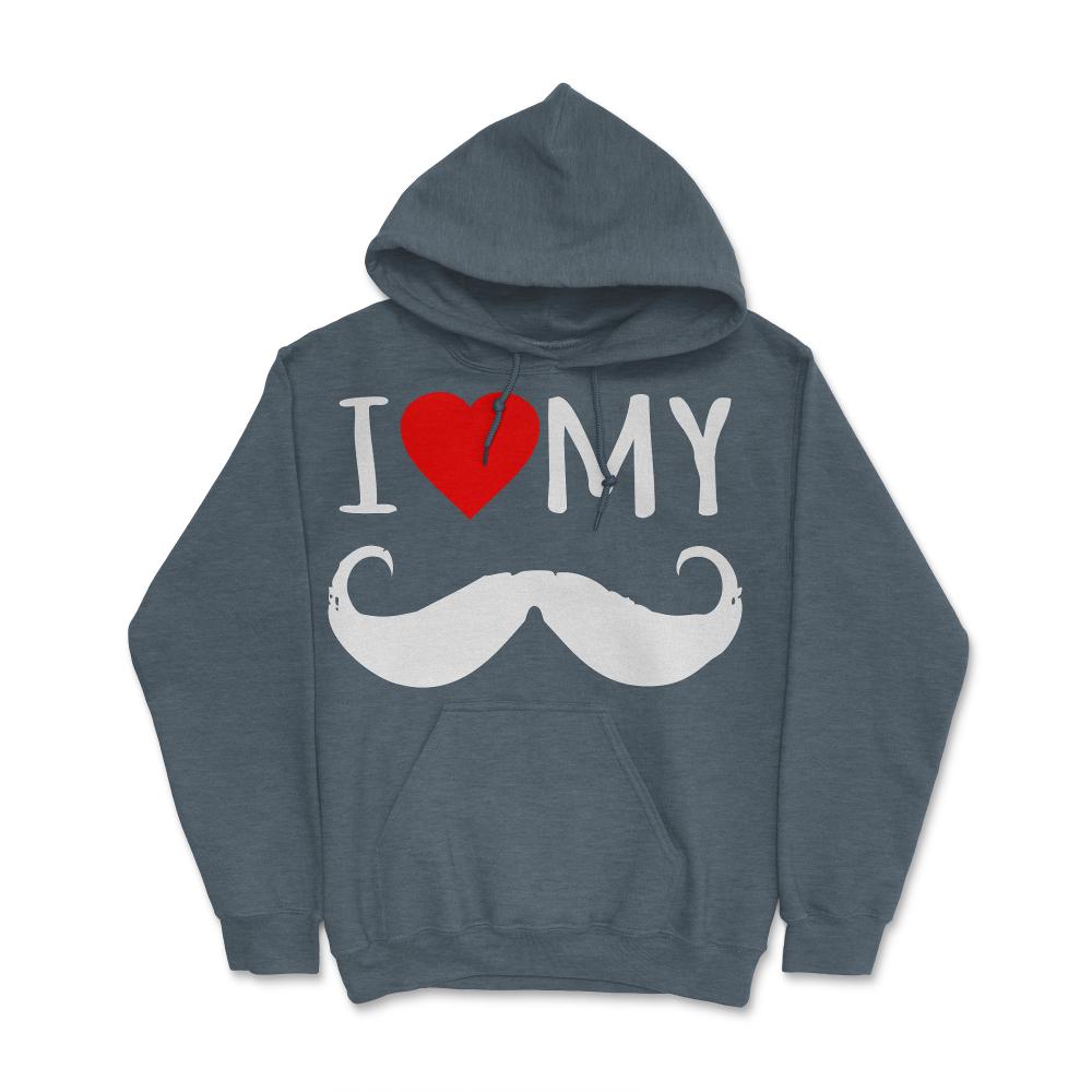 I Love My Moustache - Hoodie - Dark Grey Heather