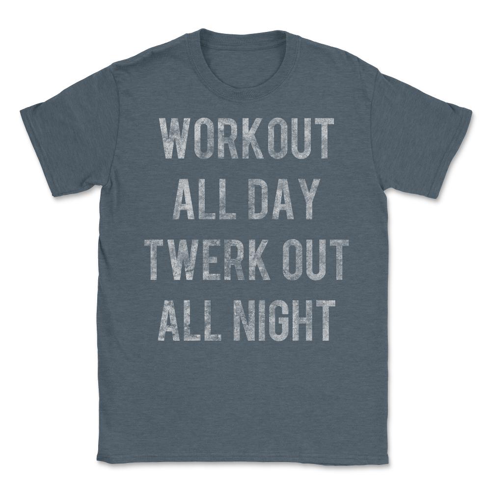 Workout All Day Retro - Unisex T-Shirt - Dark Grey Heather