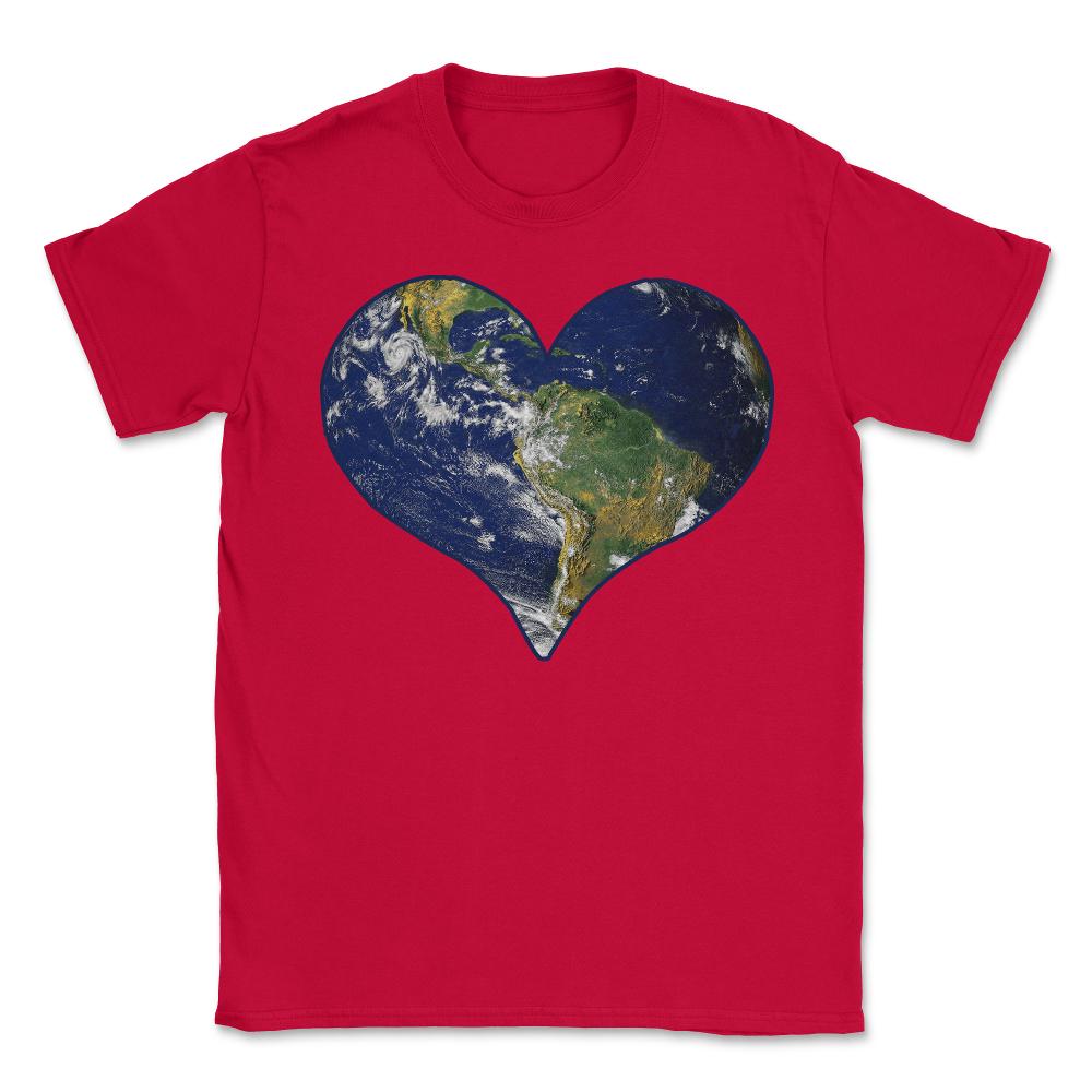 Love Earth Heart Earth Day - Unisex T-Shirt - Red