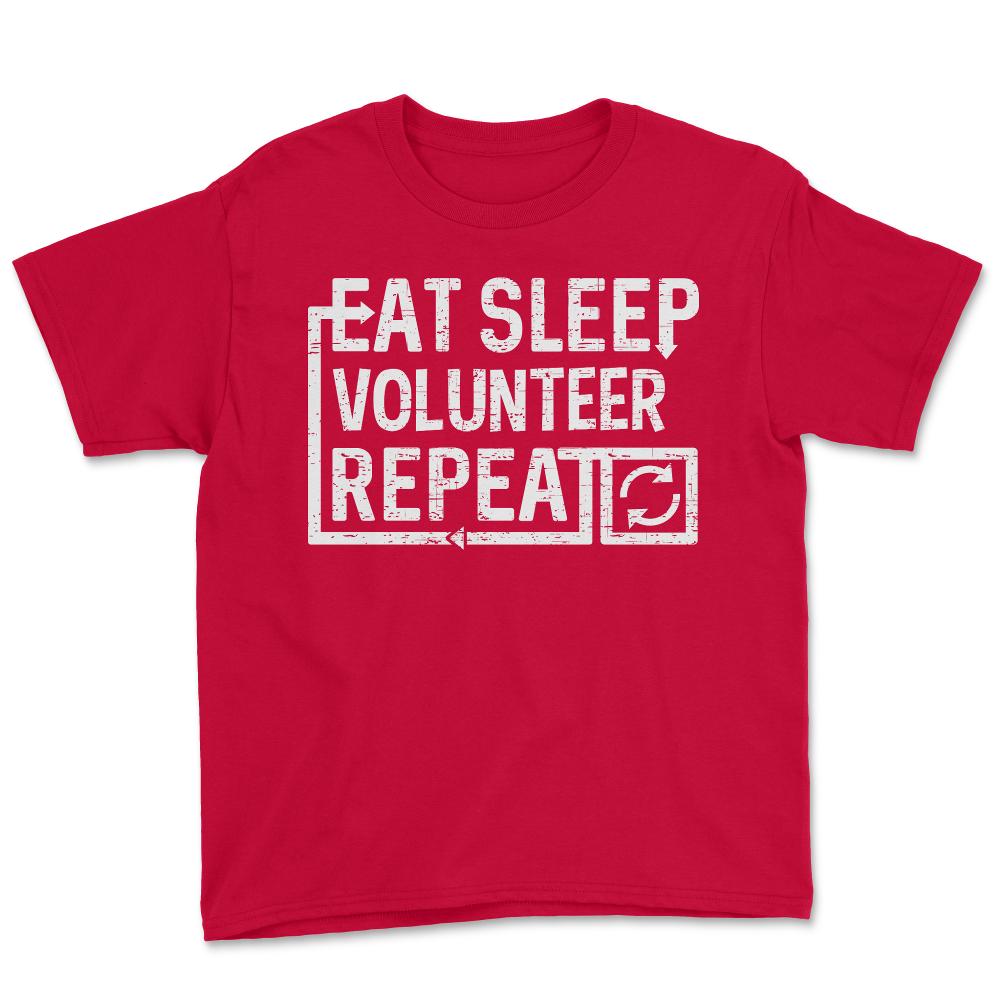 Eat Sleep Volunteer - Youth Tee - Red