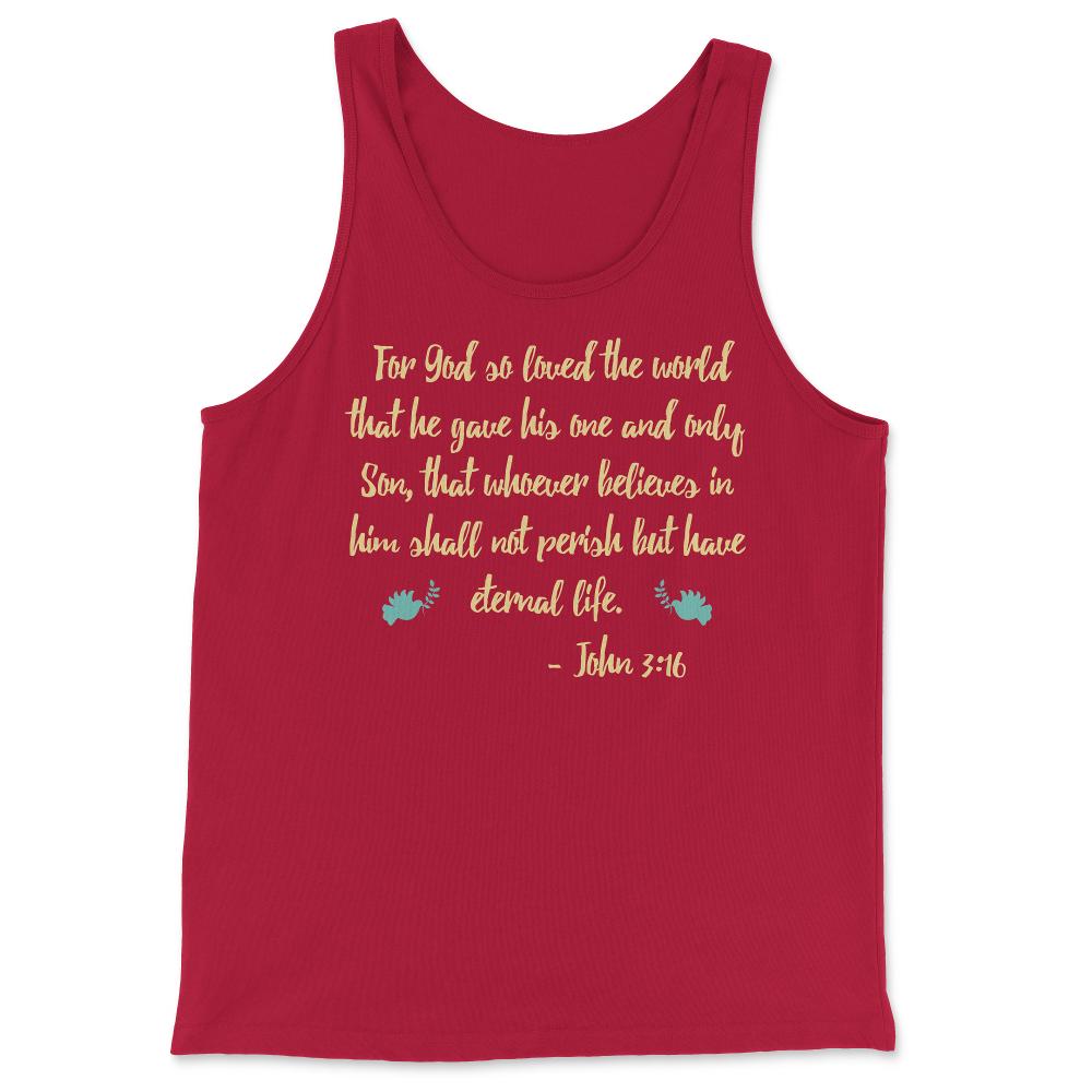 John 316 Bible Verse - Tank Top - Red