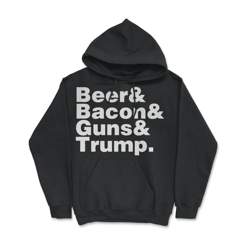 Beer Bacon Guns And Trump - Hoodie - Black